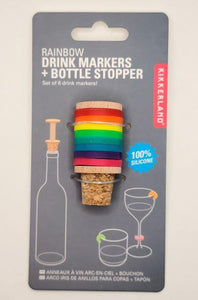Rainbow Drink Markers & Bottle Stopper