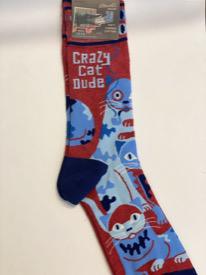 Crazy Cat Dude Crew Sock
